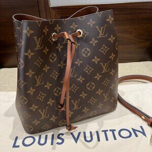 Louis Vuitton NéoNoé Brown Leather Bucket Bag